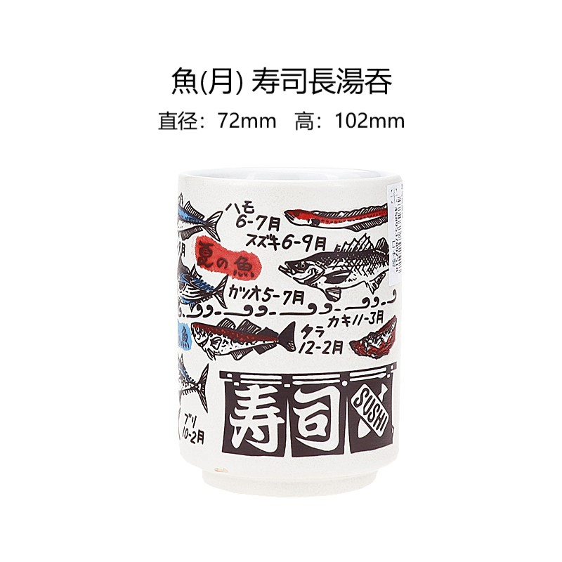 日本进口日本製美浓烧日本风俗图案寿司长汤吞茶杯系列陶瓷产品详情图15