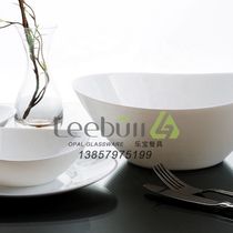 Yiwu Selection milky white tempered glass tableware white jade glass porcelain household 6 inch bowl