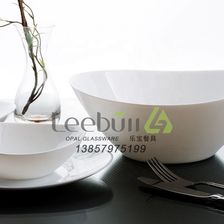 义乌好货  乳白钢化玻璃餐具白玉玻璃瓷家用6寸碗