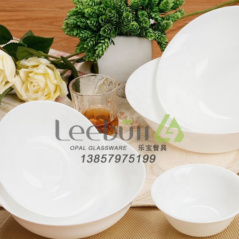 Yiwu Selection tempered glass tableware white jade glass porcelain opal glass household 5 inch small bowl thumbnail