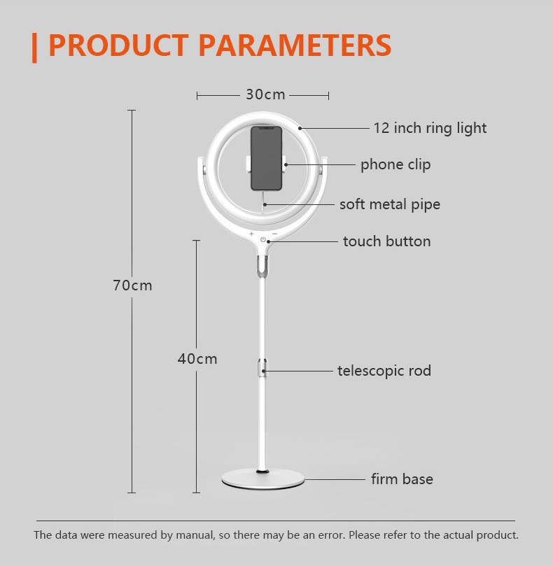 Amazon New 12 inches 30cm Beauty Live Fill Light ring light详情图12