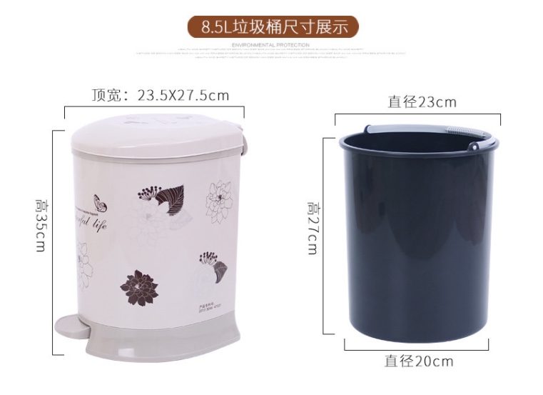 Foot-operated automatic descent trash can Item Picture