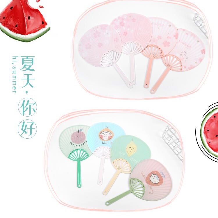 Original design creative 3D cartoon cool fan fun portable plastic hand fan for children thumbnail