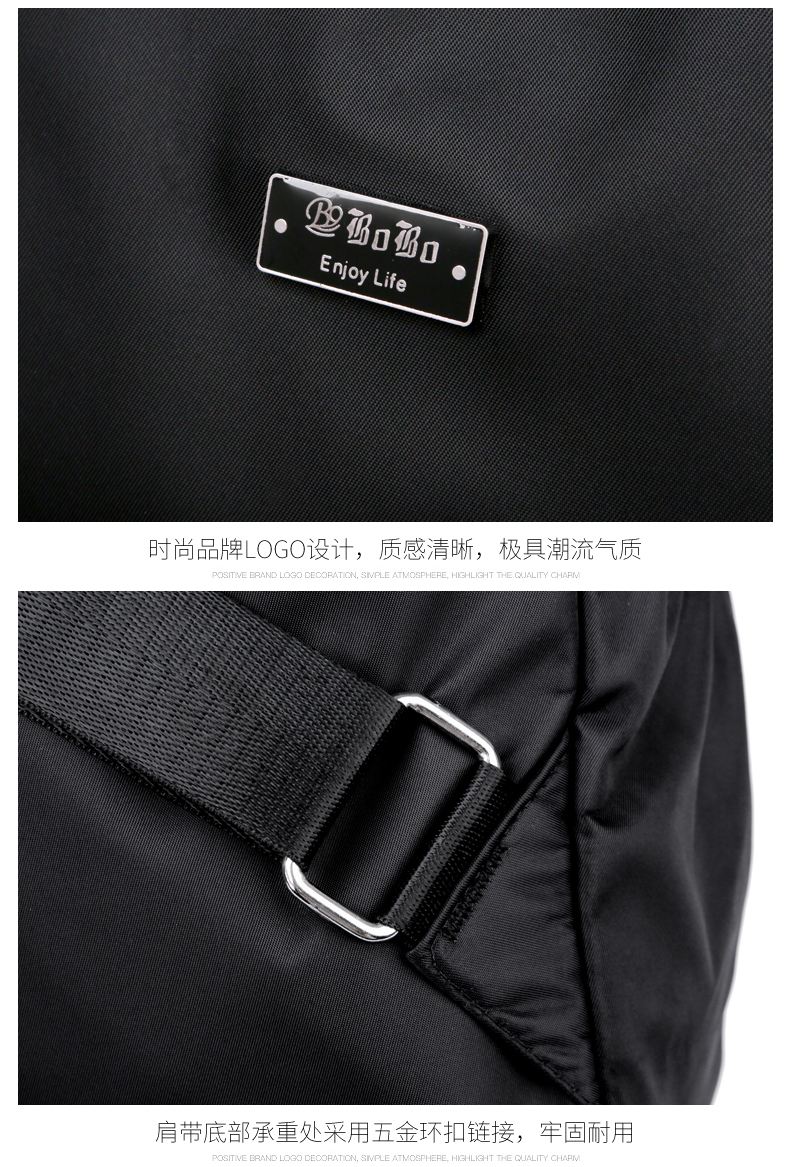 Bobu 2019 New style casual backpack for women, simple and versatile, large-capacity waterproof nylon canvas schoolbag, Korean version for men detail image 5