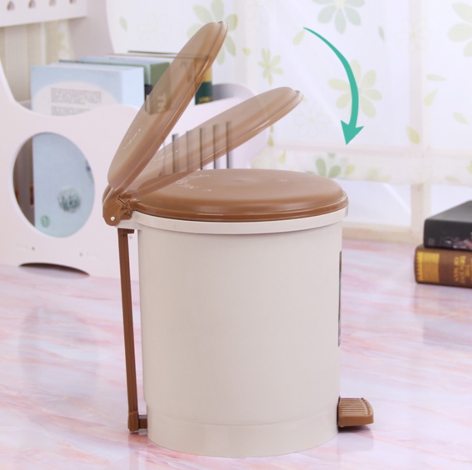 علبة قمامة منزلية ملونة ذات أقدام مغطاة في الهواء الطلق 5.5L10.6L18L Item Picture