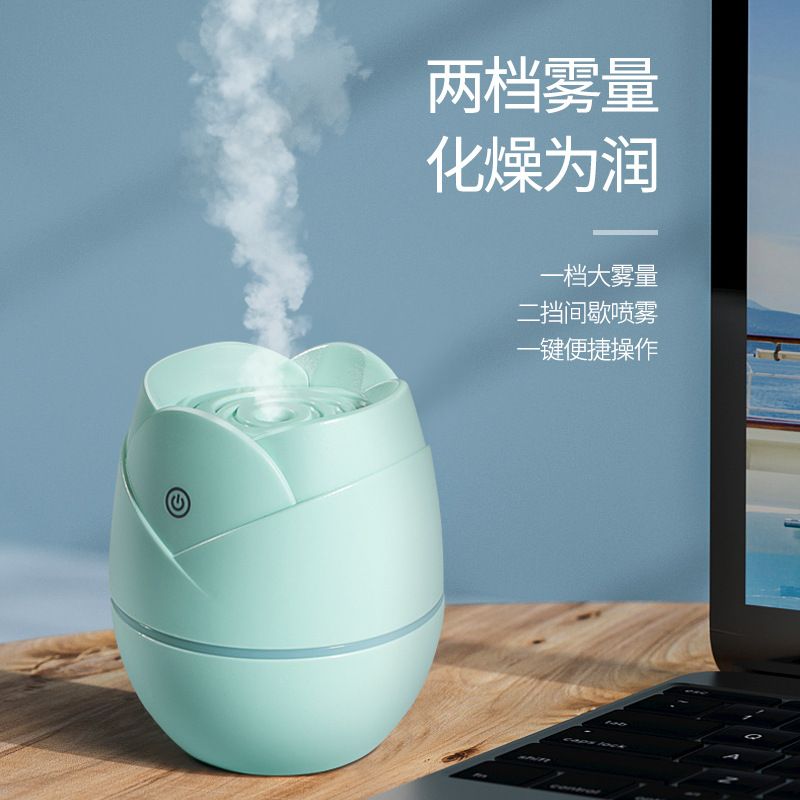 玫瑰花迷你加湿器 usb车载便携静音卧室蒸脸器补水家用空气加湿器产品图