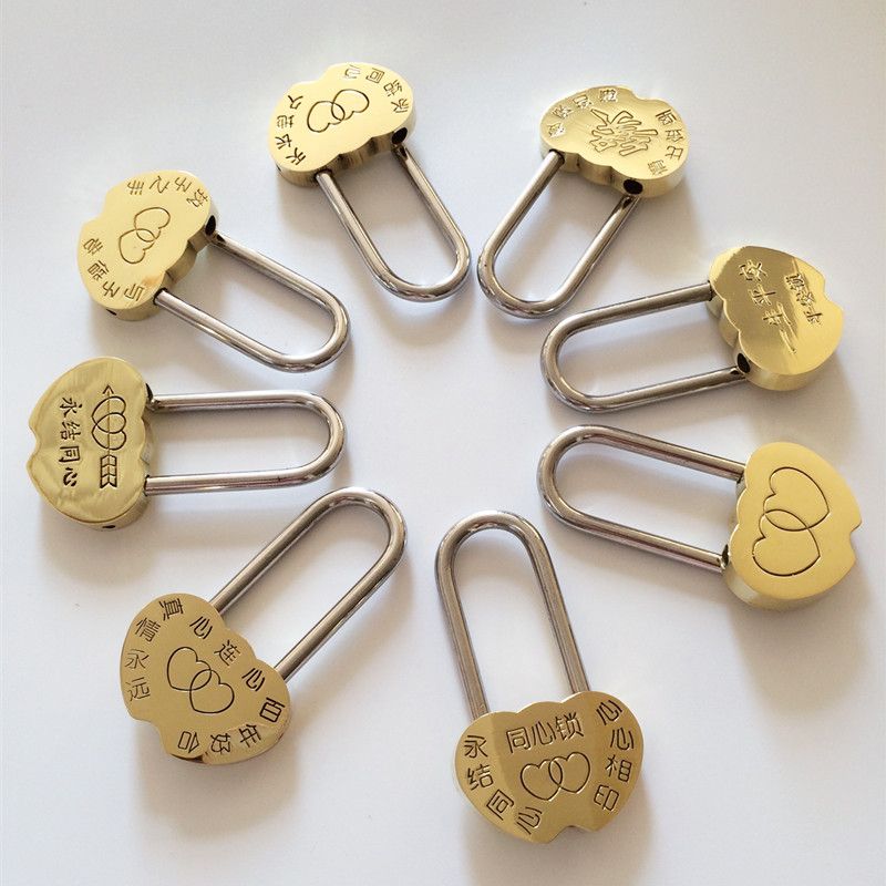 【 Fangyuan Lock Industry 】50mm heart-shaped lock, tourist attraction wish lock, Love lock details Picture