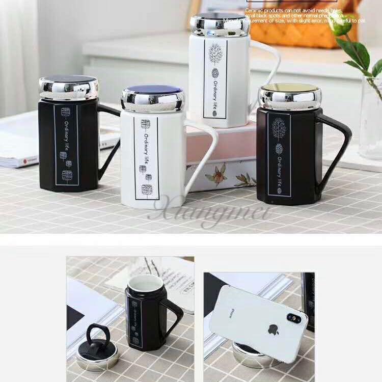 Y206-3 High-end ceramic rhombic covered cups, 60 pieces per box