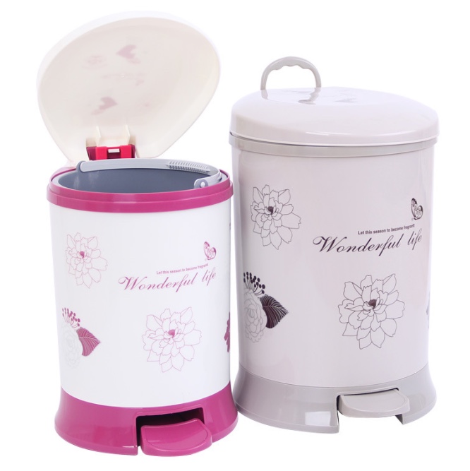 Foot-operated automatic descent trash can details Picture