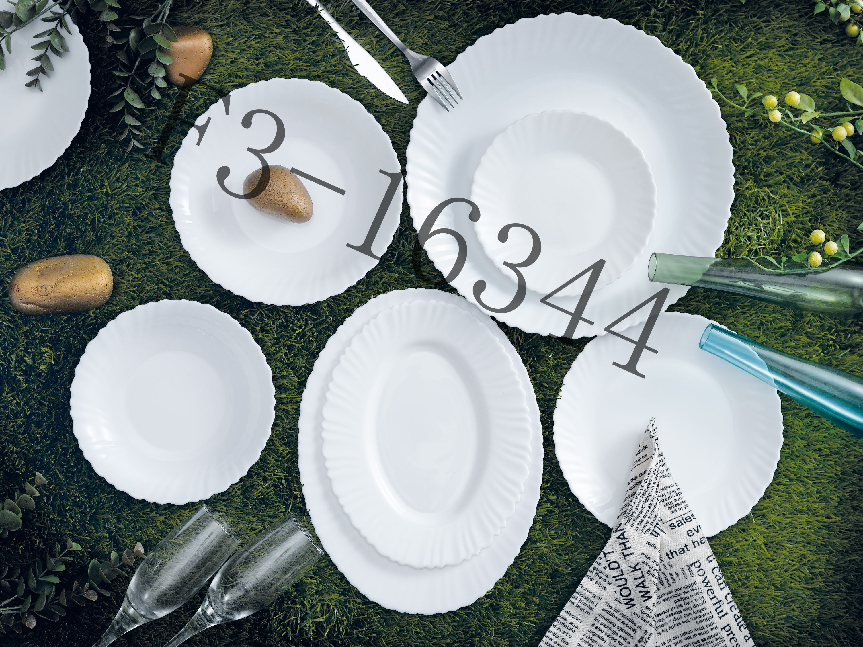 Opal glassware 玻璃白玉盘10.5寸