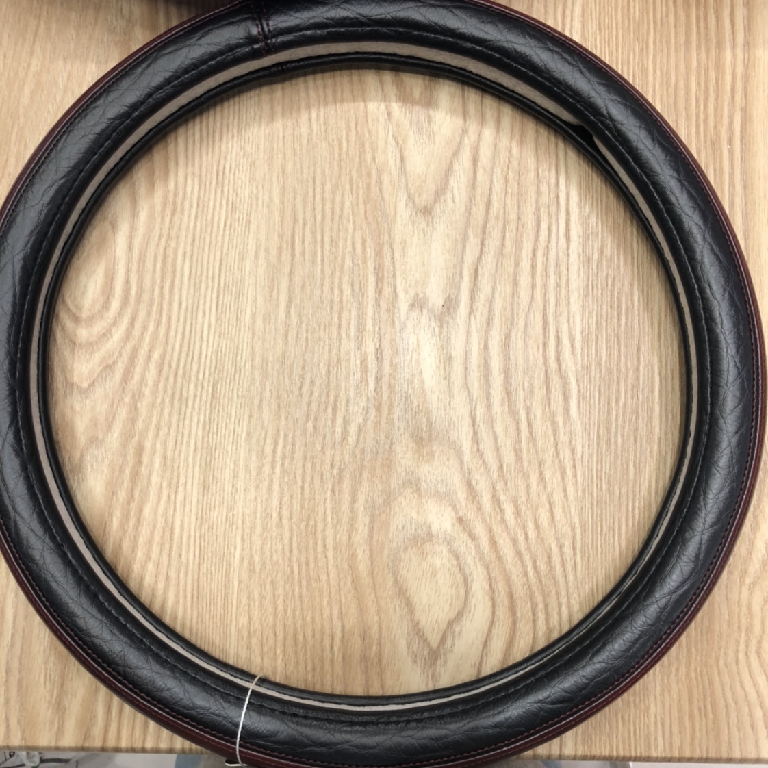 新款撞色四季通用全皮革汽车方向盘套防护透气耐磨