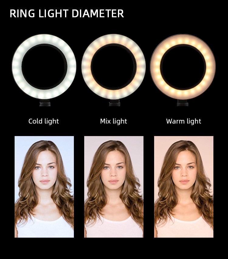10" 26cm Ring Light with Tripod Stand for Live Stream Video详情图7