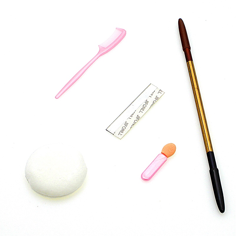 Beauty Set 5-Piece Eyebrow Pencil Ribbon Powder Puff Blade Eye Shadow Stick Eyebrow Comb Application Scenario