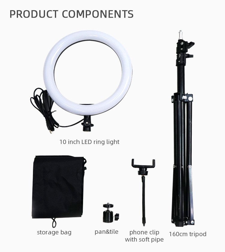 10" 26cm Ring Light with Tripod Stand for Live Stream Video详情图2
