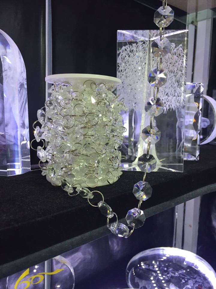 水晶八角珠珠帘玻璃水晶珠帘门帘婚庆水晶串珠万福水晶02120