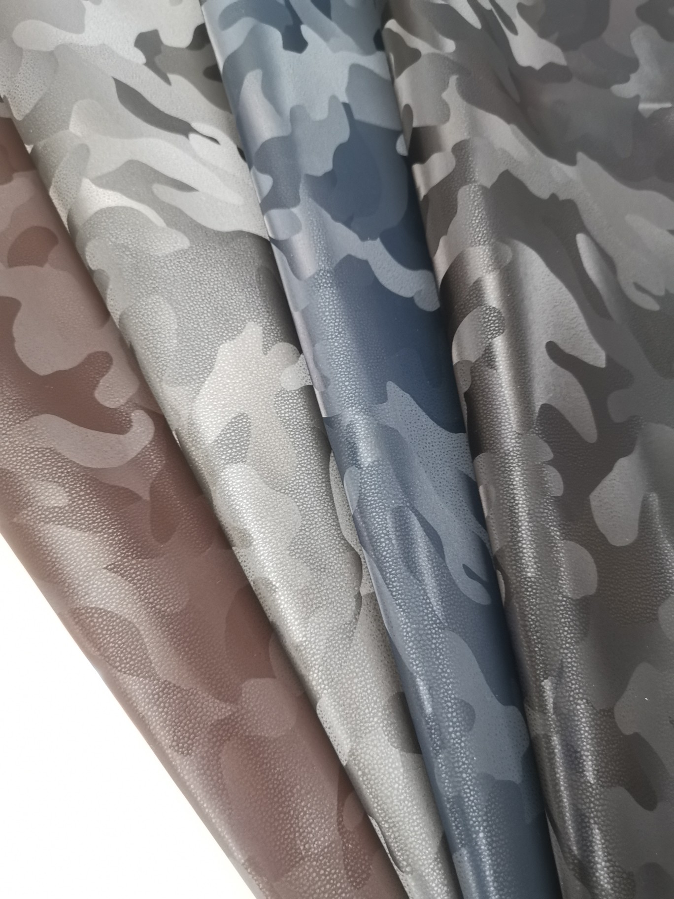 pu three-dimensional velvety camouflage pattern packaging material for luggage, ticket holders, notebook gift boxes Item Picture