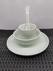 Color pomelo top - grade four - piece set table set flower surface set table ceramic four - piece tableware bowl plate spoon plate