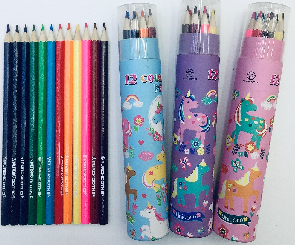 Yiwu Selection Fengyuan P-8012 color pencil in 12 color paper drum high-grade core thumbnail