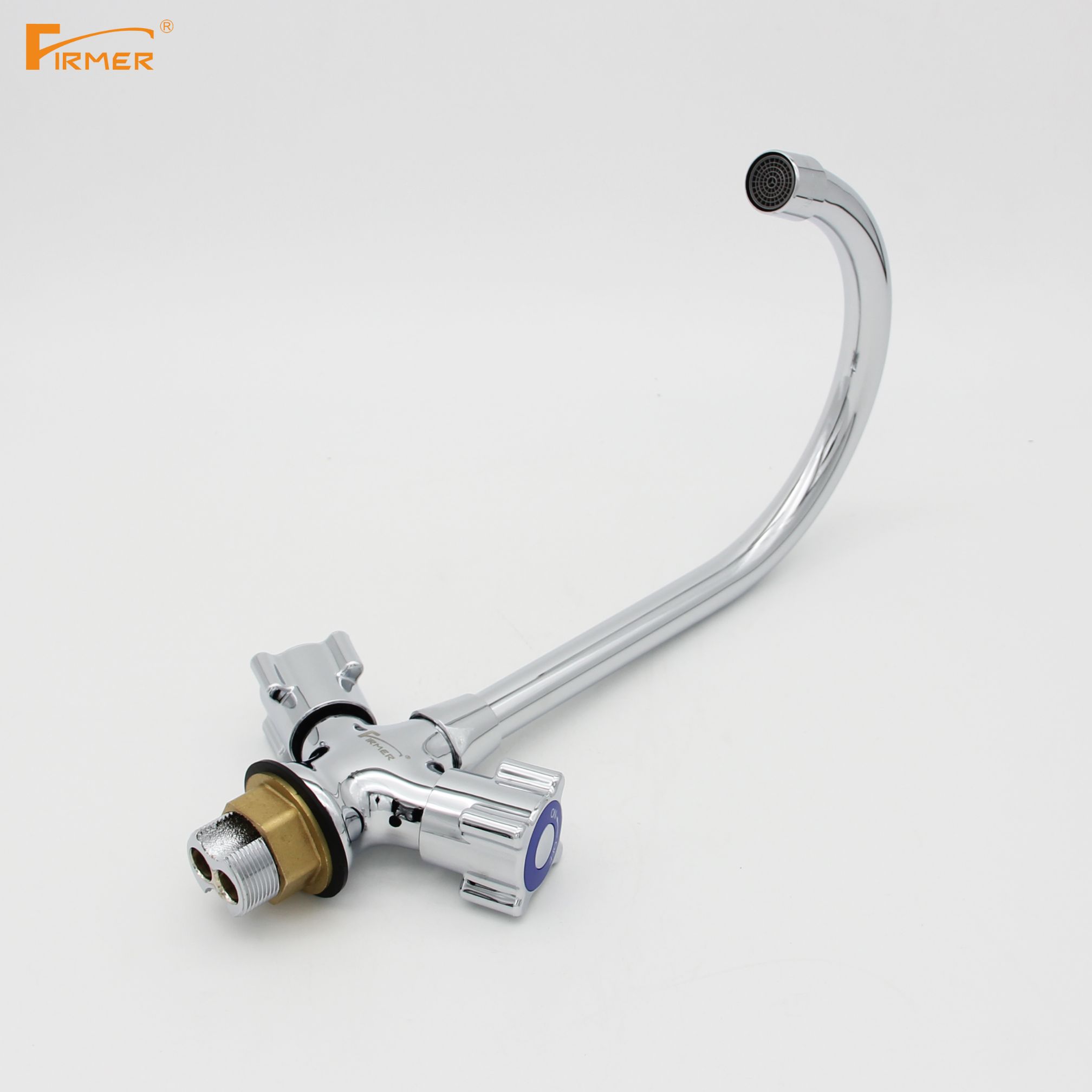 Yiwu Good goods FIRMER YLN1117-3-J Kitchen faucet cold and hot all-copper sink Faucet Double handle double switch Application Scenario