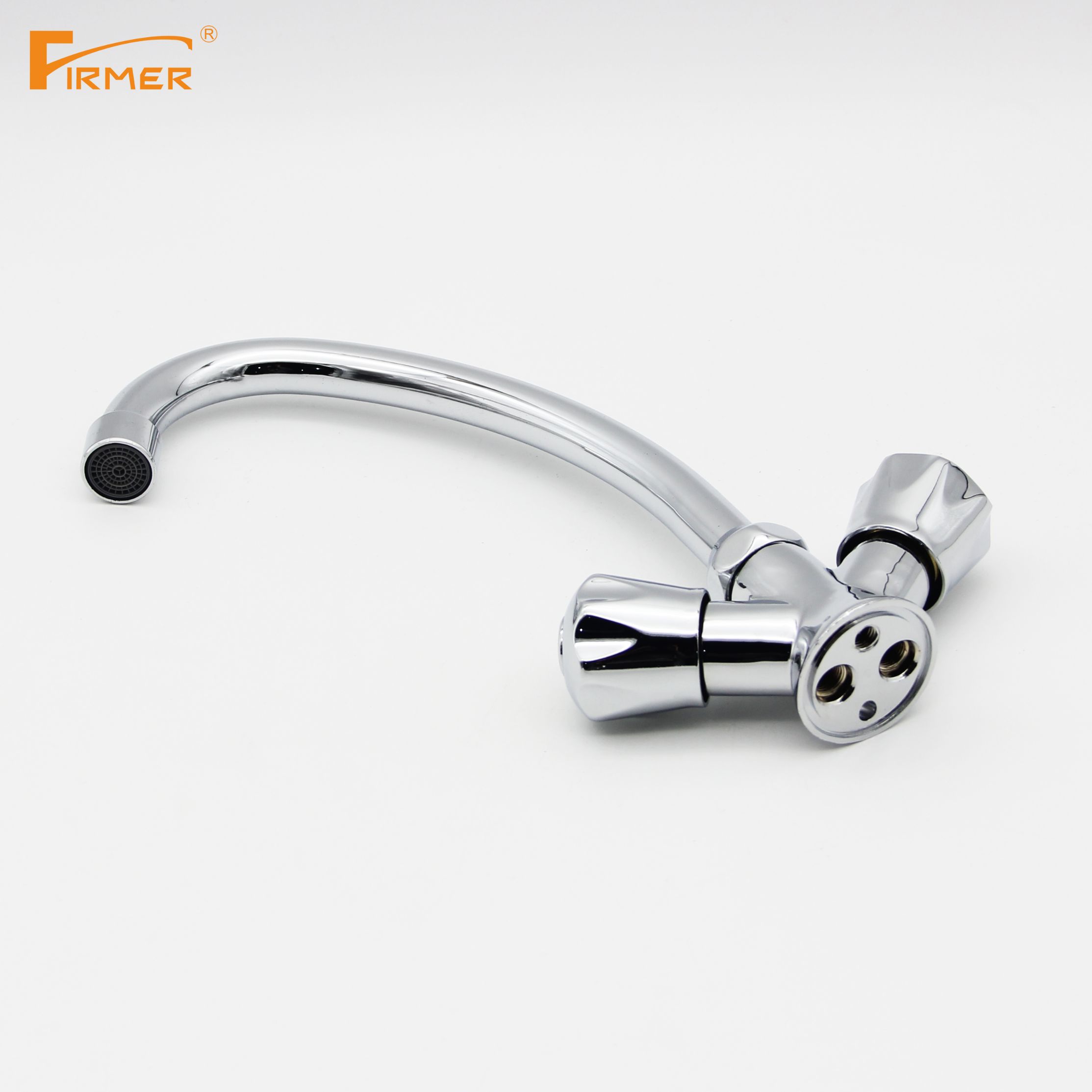 FIRMER two-wheeled copper washbasin faucet, bathroom faucet, washbasin, bathroom cabinet, special washbasin, hot and cold faucet details Picture