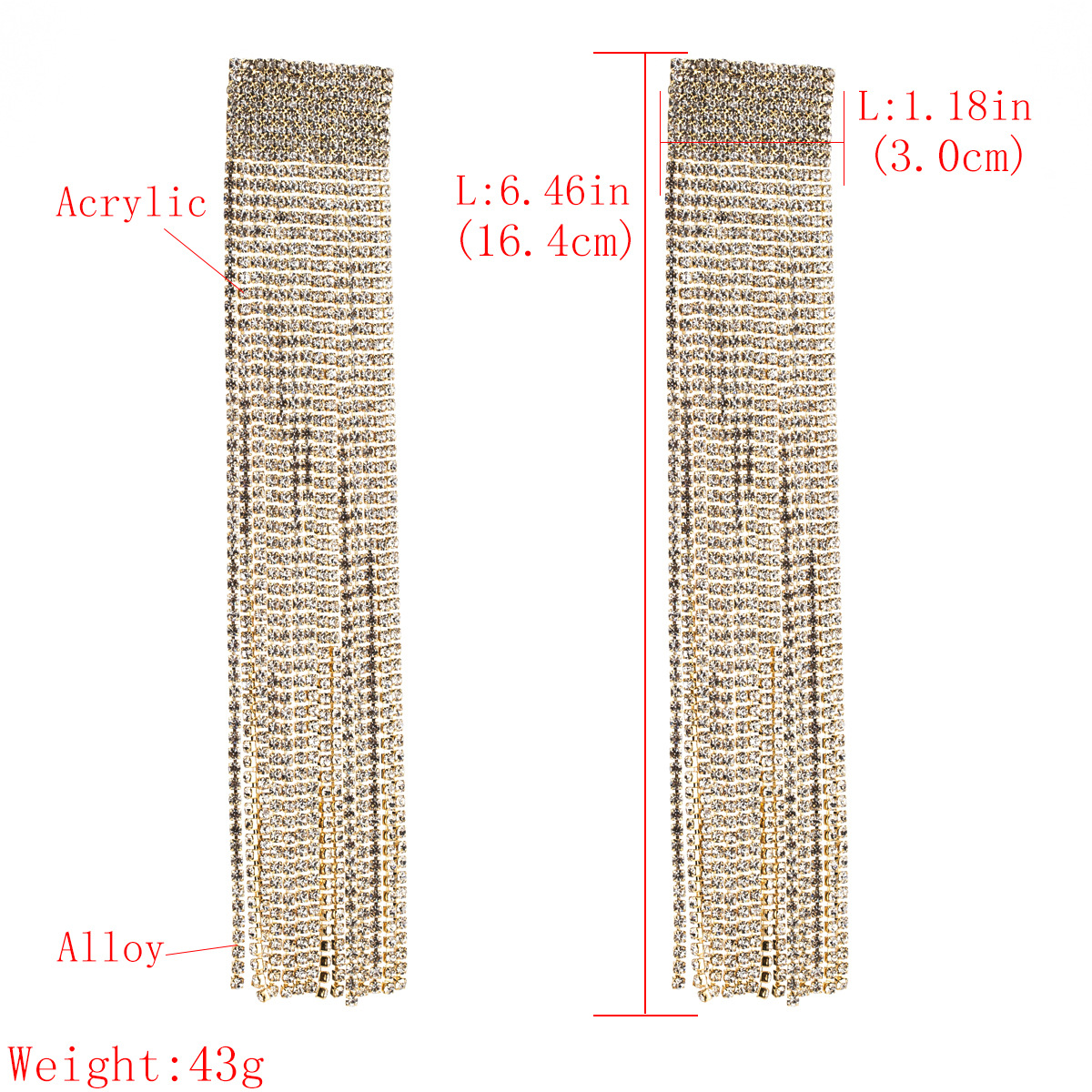 13-3C 亚马逊热卖欧美时尚气质长款流苏耳环女Fashion耳饰详情图1