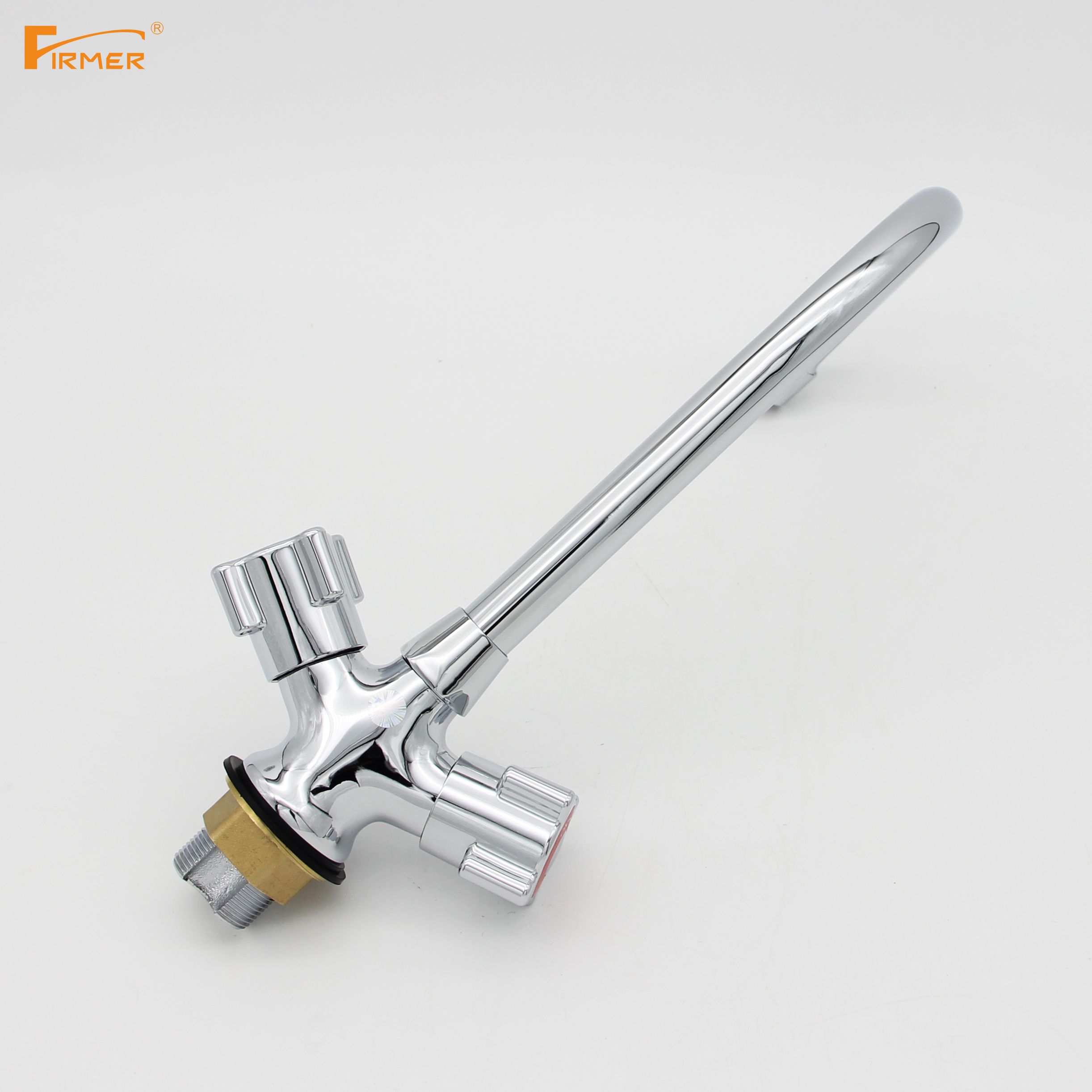 Yiwu Good goods FIRMER YLN1117-3-J Kitchen faucet cold and hot all-copper sink Faucet Double handle double switch Item Picture