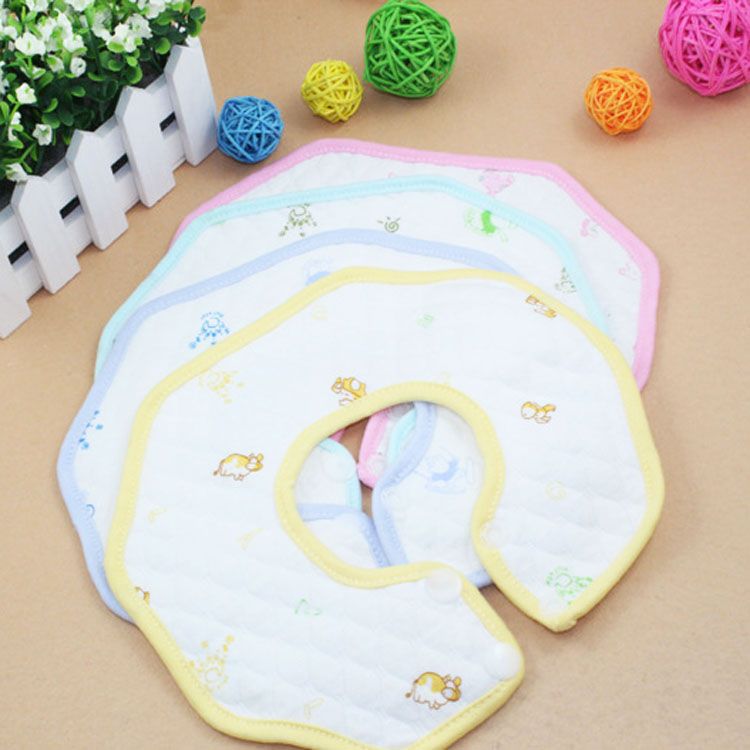Foreign trade baby pure cotton saliva wipes, round octagonal bibs, bibs and baby products