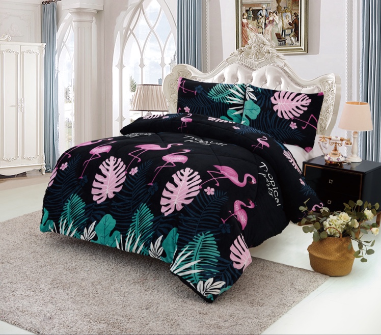 Flannel Quilt Set on Bed