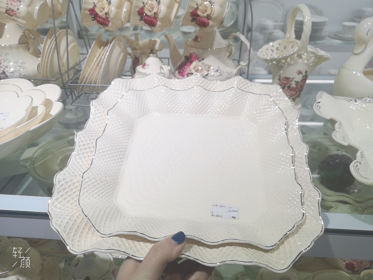 Porcelain, yellow porcelain fruit bowl thumbnail