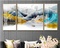 晶瓷画装饰画客厅沙发背景墙画壁画油画挂画北欧三联画细节图
