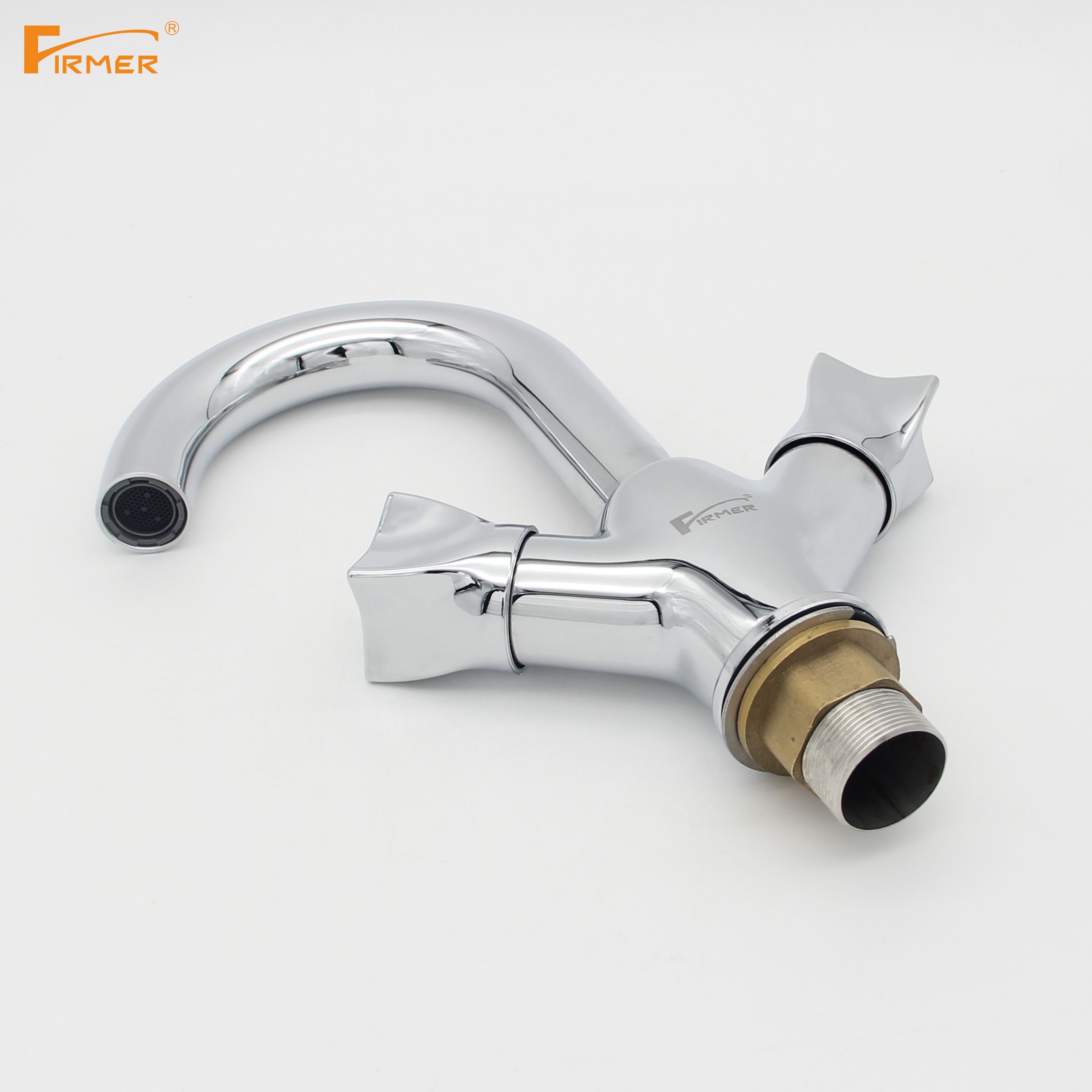 Yiwu Good goods FIRMER YLN1119-3A Copper Slow-opening Sheep Horn Washbasin Faucet Specification image