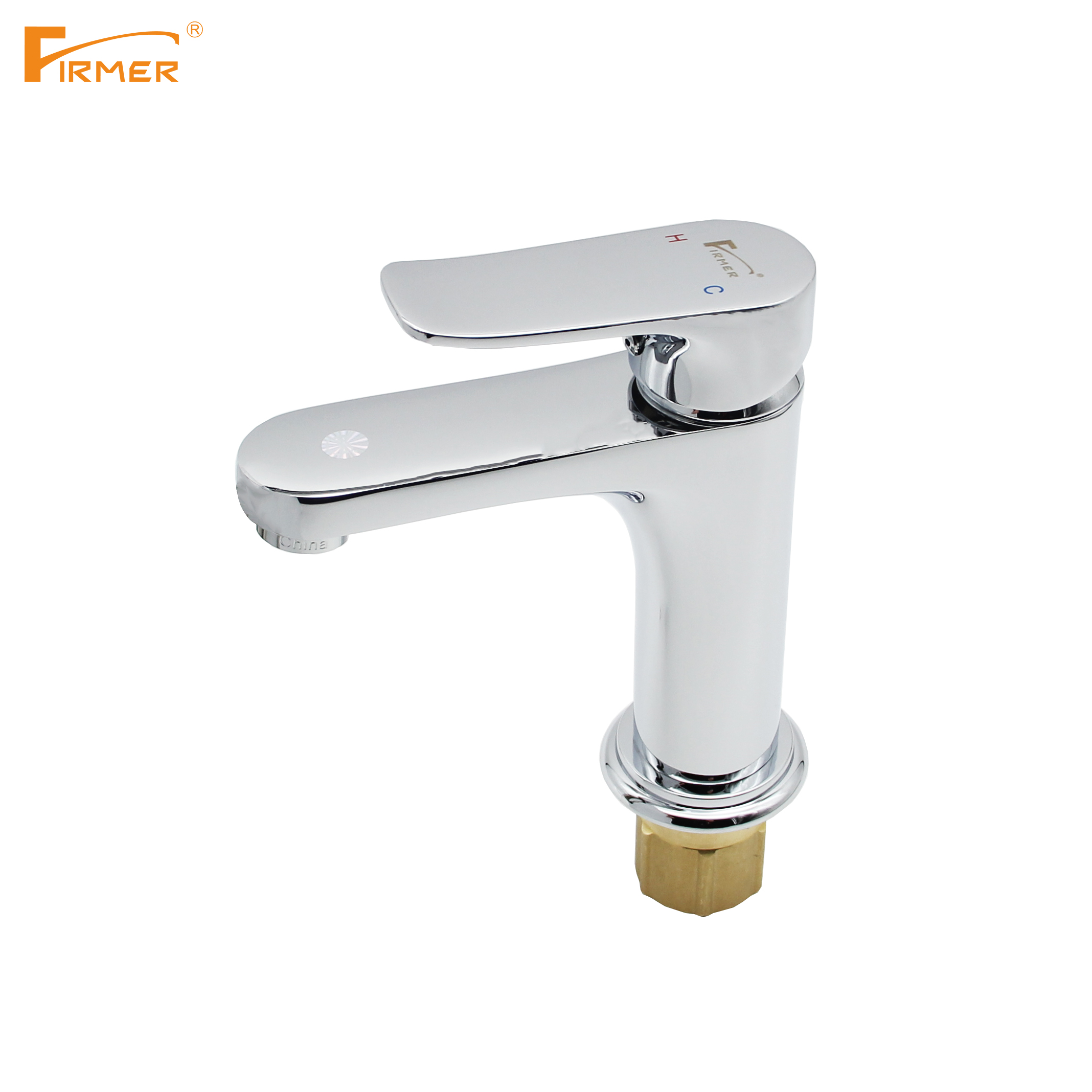 Yiwu Good goods FIRMER YLN1853-1 Copper single handle washbasin Faucet Washbasin Hot and cold Faucet detail image 1