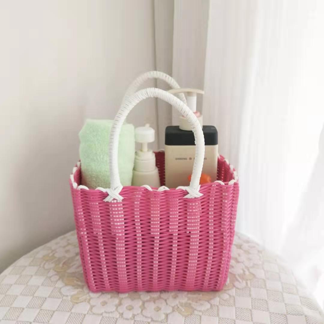 Plastic Woven Hand Basket Shopping Basket Supermarket Shopping Basket Picking Basket Bathroom Storage Basket Bath Basket Bath Basket Item Picture