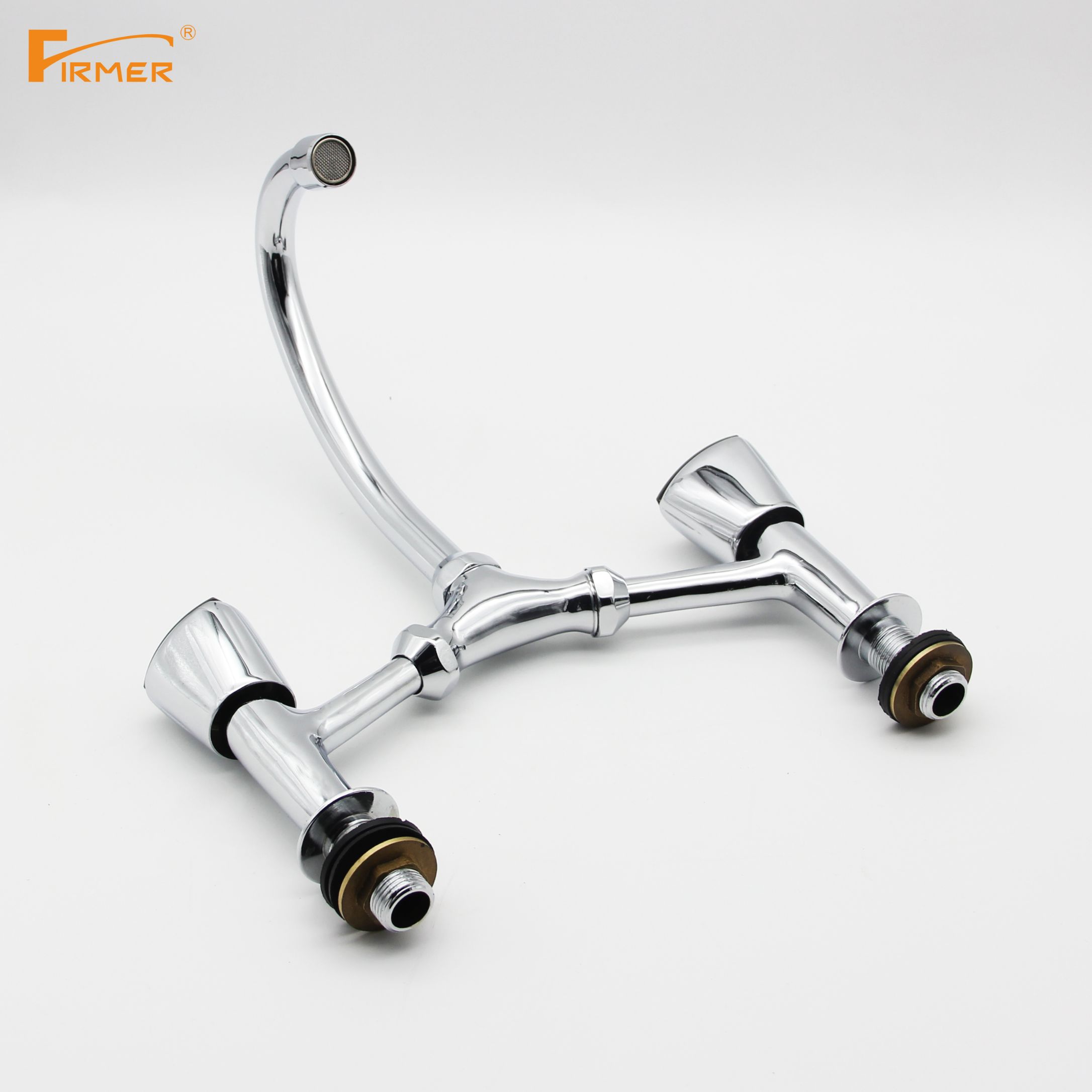 FIRMER brand cross-border kitchen all-copper faucet, hot and cold sink, sink, kitchen faucet, double-handle washing faucet, kitchen faucet