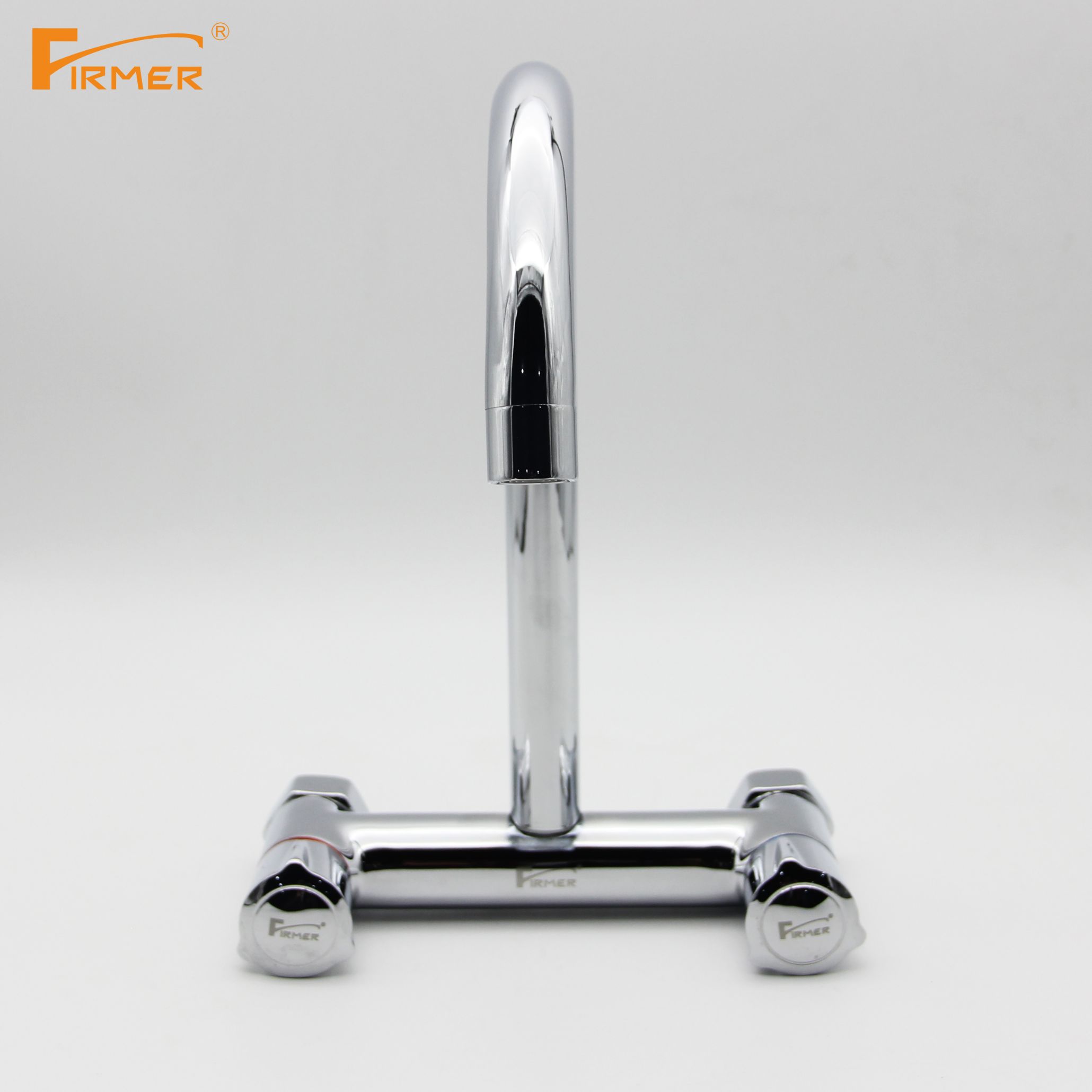 FIRMER brand copper wall-mounted cold and hot water shower, all-copper faucet, cold and hot sink, vegetable basin, kitchen faucet, double-handled washing faucet, kitchen faucet Specification image