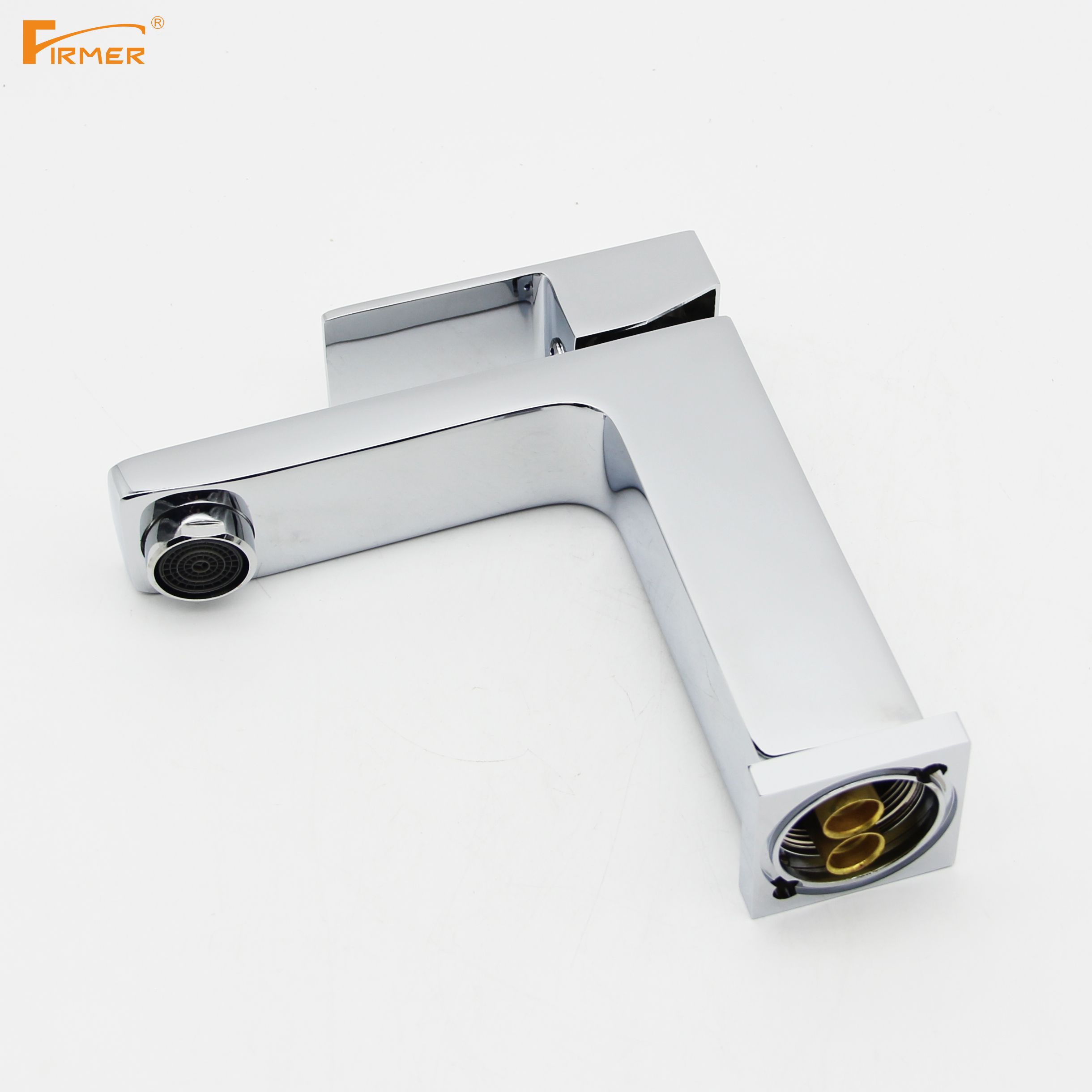 Yiwu quality goods FIRMER YLN1935-1 square all-copper hot and cold countertop and undertop basins, washbasins, washbasins, faucets details Picture