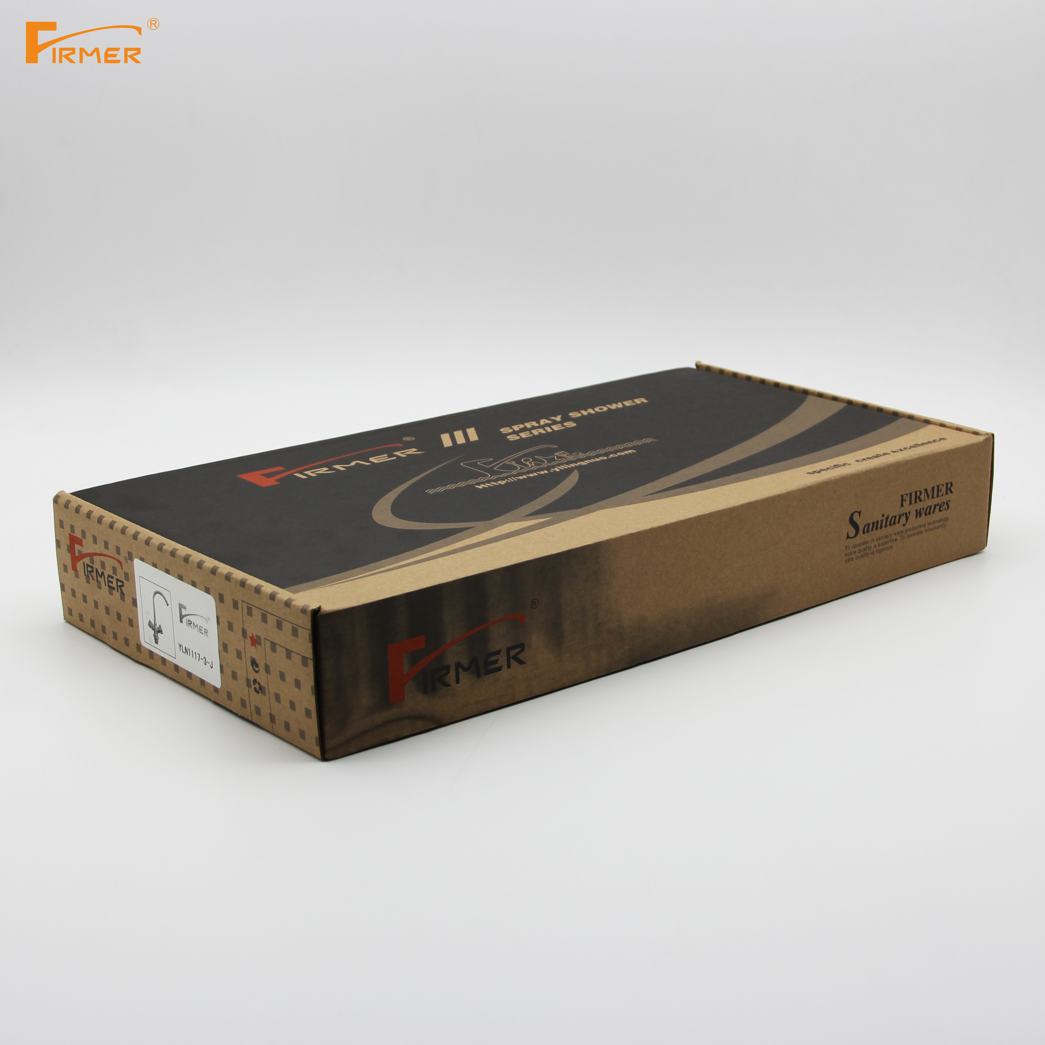 Yiwu Good goods FIRMER YLN1117-3-J Kitchen faucet cold and hot all-copper sink Faucet Double handle double switch detail image 6