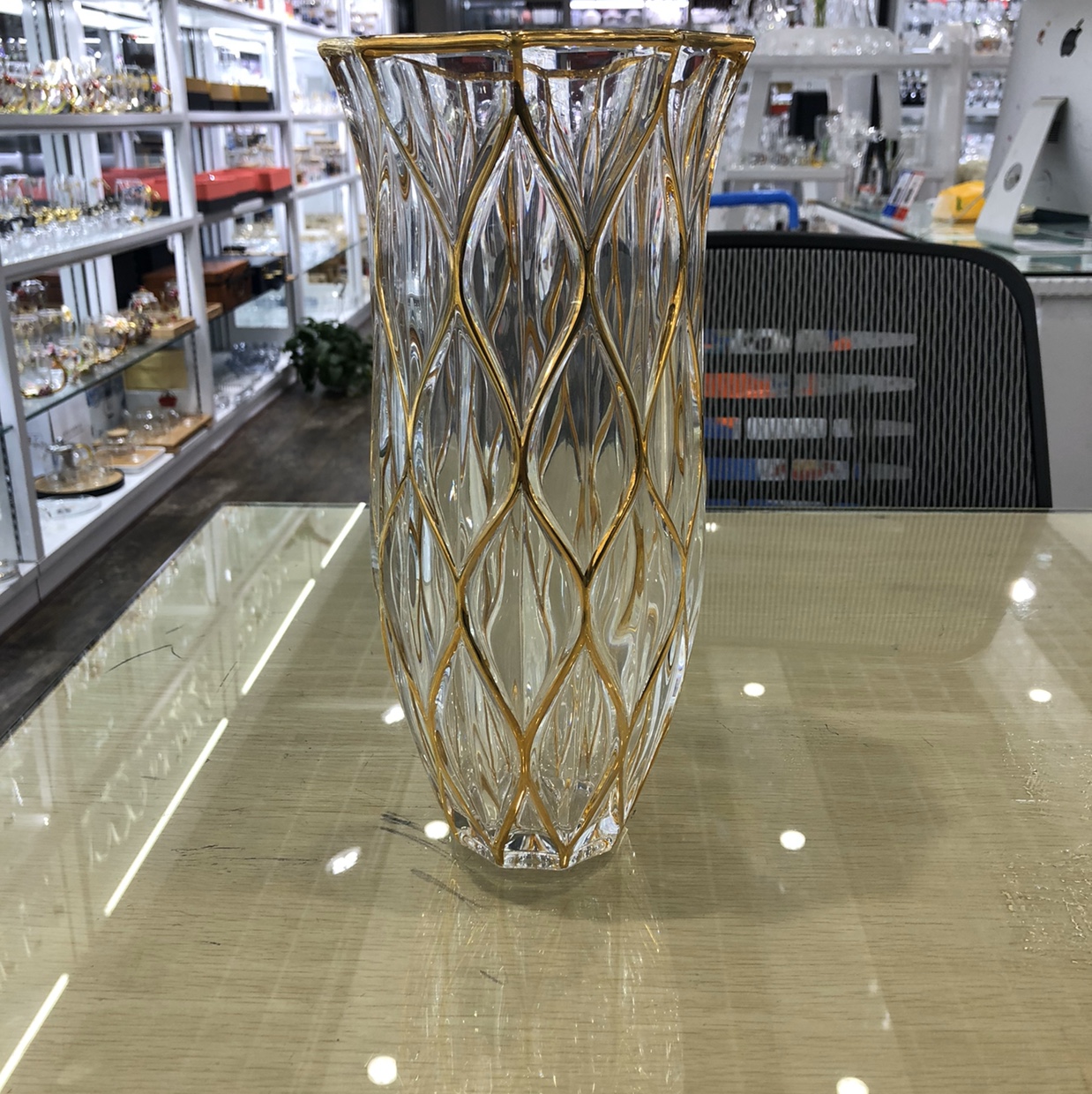 水晶描金花瓶厂家直销当季新品可批发高颜值高质量