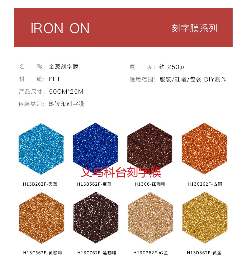Factory direct sales of Golden onion engraving film, DIY personalized private customization, special pattern heat transfer engraving film for clothing pic 2