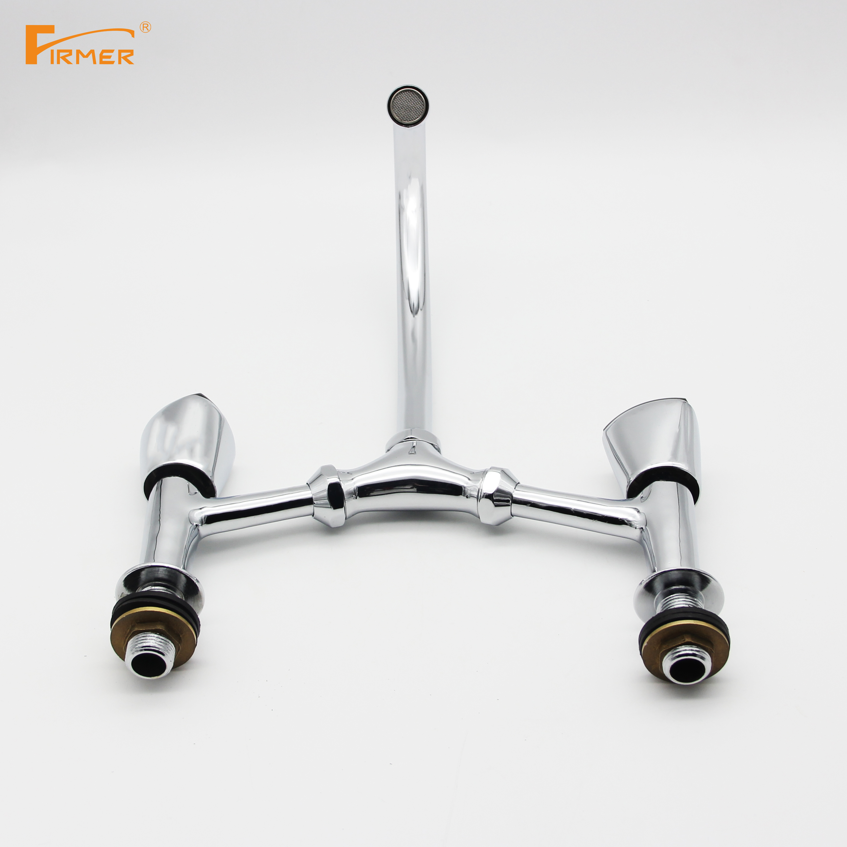 FIRMER brand cross-border kitchen all-copper faucet, hot and cold sink, sink, kitchen faucet, double-handle washing faucet, kitchen faucet pic 2