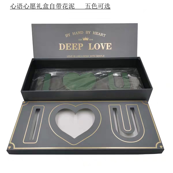 心语心愿玫瑰蛋糕鲜花盒长方形鲜花盒花艺插花情人节花束礼盒love细节图