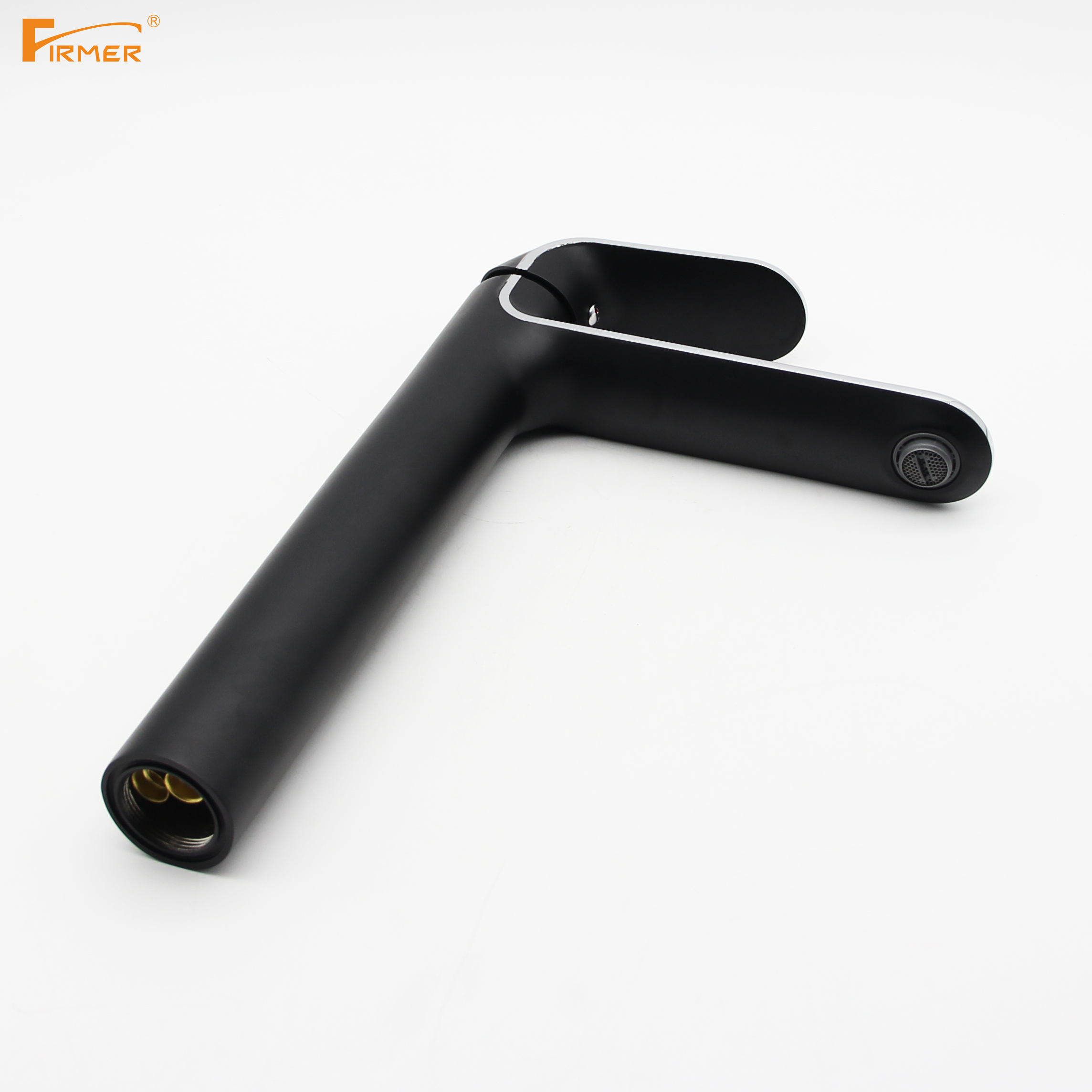 Yiwu quality goods FIRMER YLN1938-1A black faucet, washbasin, washbasin, single handle, single hole, tall cold and hot water faucet detail image 2