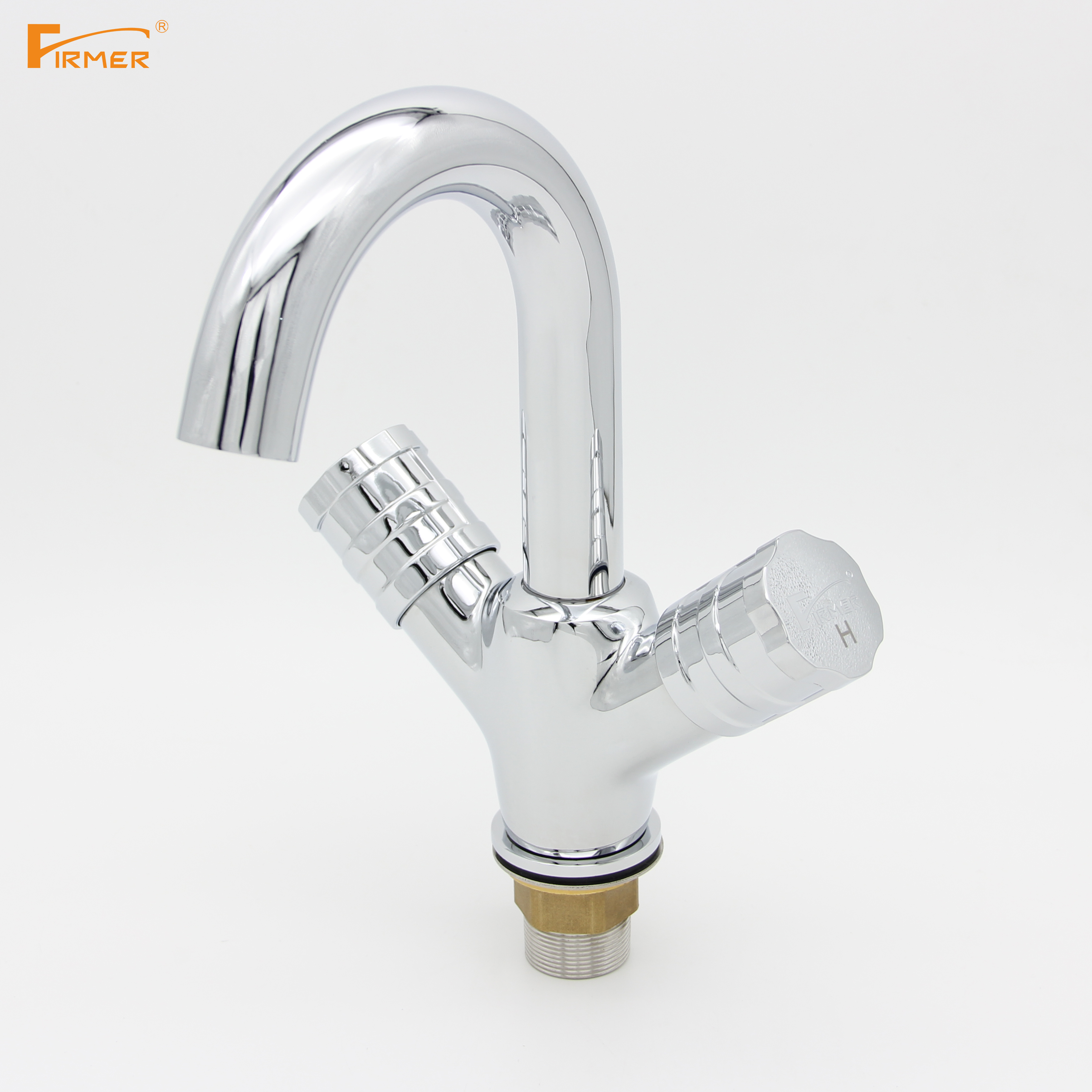 Yiwu quality goods FIRMER YLN1122-3A Two-hand wheel slow-opening copper washbasin Faucet Washbasin Faucet detail image 1