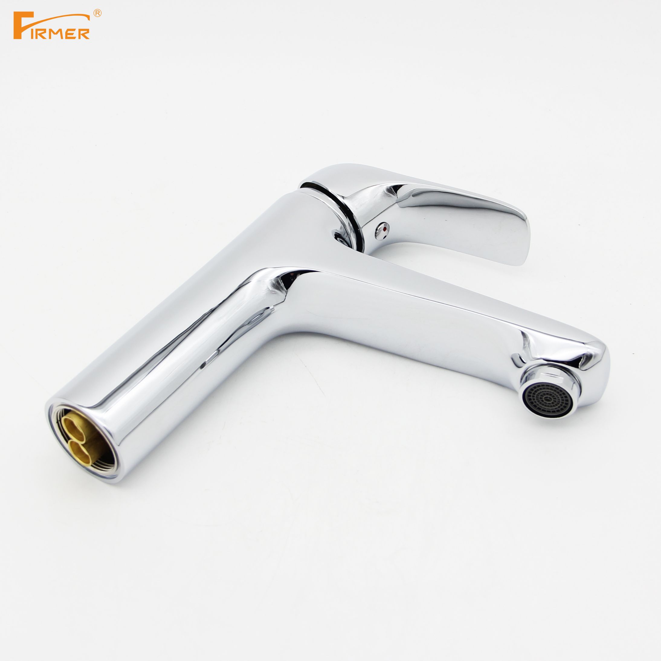 Yiwu quality products: FIRMER fine copper single handle washbasin, hot and cold faucet, bathroom washbasin, countertop faucet details Picture
