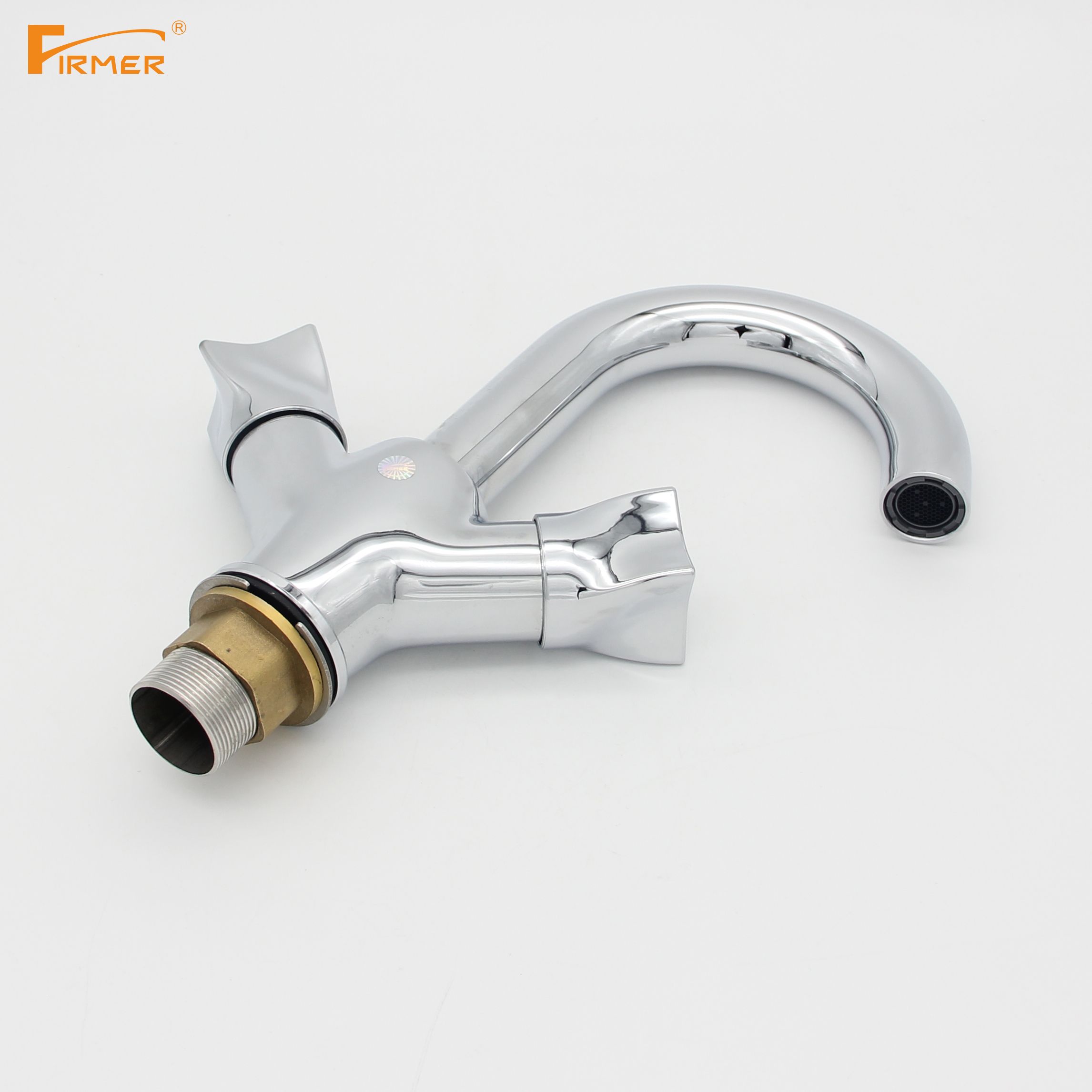 Yiwu Good goods FIRMER YLN1119-3A Copper Slow-opening Sheep Horn Washbasin Faucet details Picture