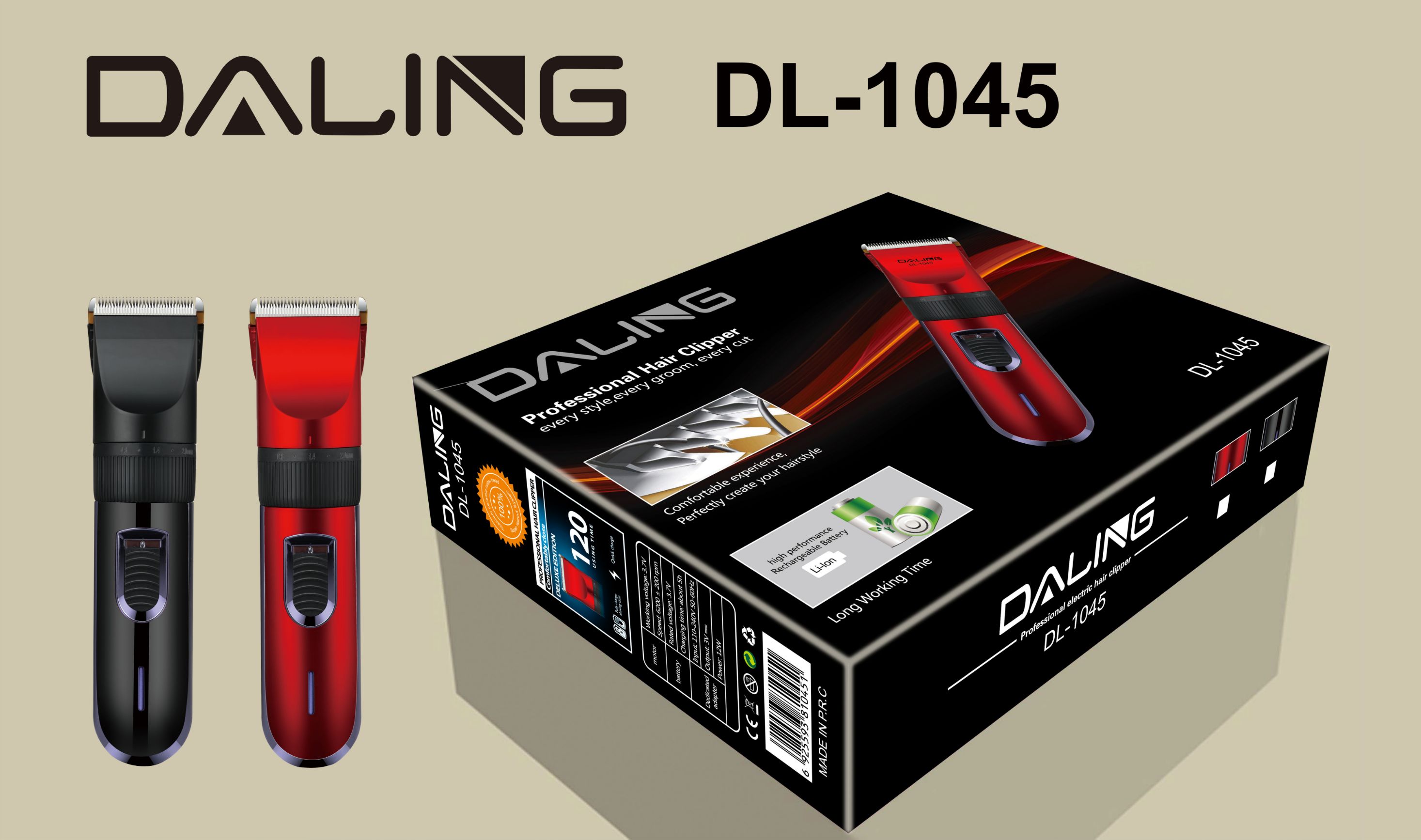 Daling DL-1045 domestic electric hair clipper electric hair clipper electric shearer with charge wholesale