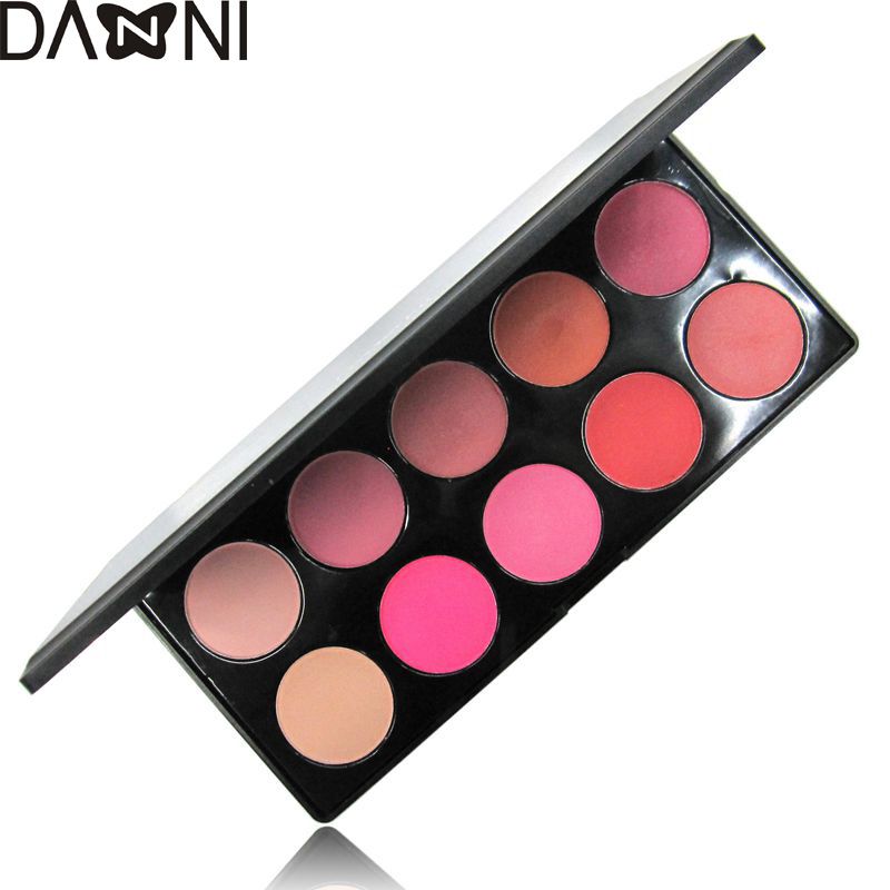 Cross-border hot style DANNI color makeup waterproof, non-halo makeup matte highlight DANNI blush tray in 10 colors 2 groups thumbnail