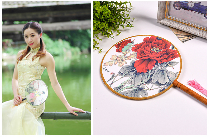 义乌好货 古典热销精品中国风团扇圆柄扇汉服古装宫廷扇子详情图2