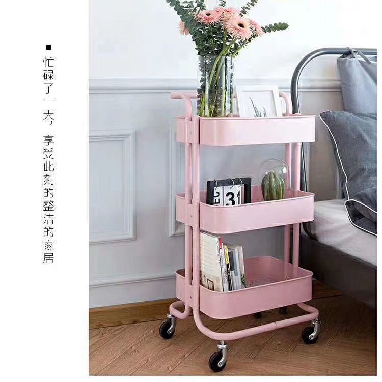 北欧风客厅收纳架 厨房收纳小推车产品图