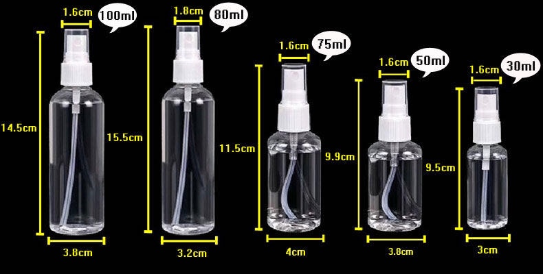 100Ml Spray Bottle Dispenser Small Spray Can Disinfection Sprayer Special Spray Bottle Travel Multi-Functional Perfume Spray Bottle Specification drawing